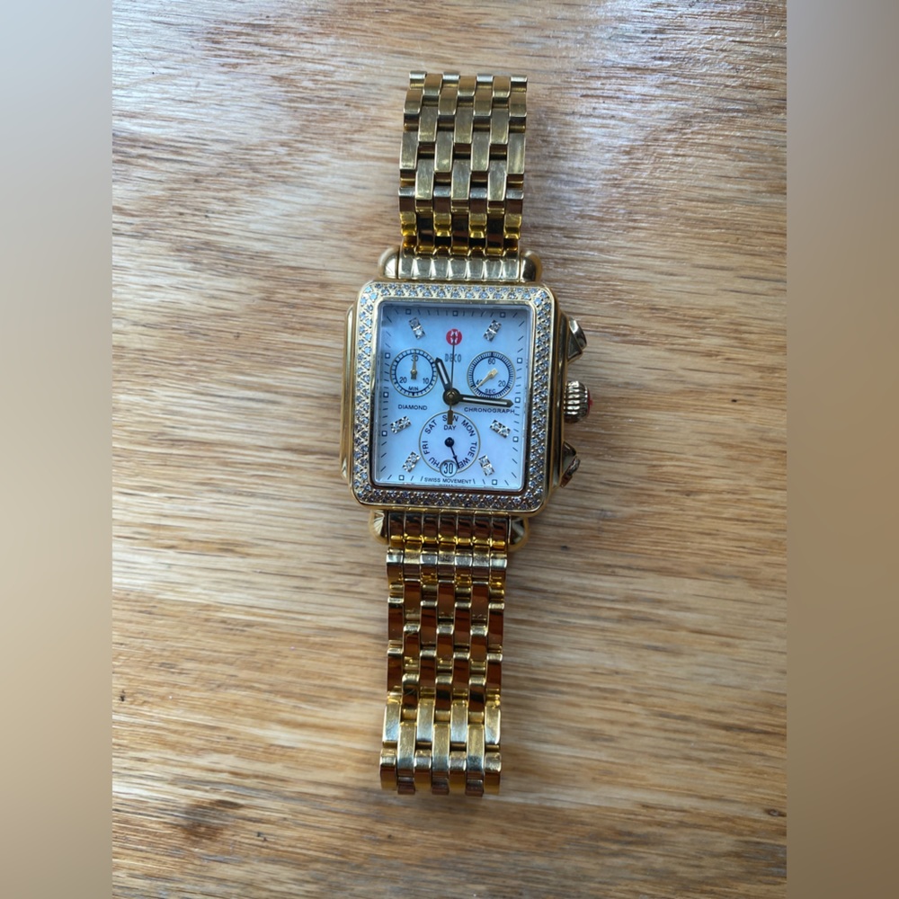 Michele Watch gold with diamonds .66 CT WEIGHT 120 diamonds